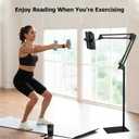 Floor Kindle Stand Holder with Remote Page Turner, Bed Holder with Clicker for Reading, Kindle Accessories for 4.7-11.9 inch Devices (Black)