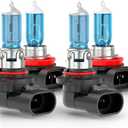 Upgraded Halogen Headlight Bulbs Compatible For Dodge RAM 1500 2500 3500 Without Projector/4 Head Lamps 2009-2023, 9005 H11 High Low Beam Lights, 6000K White, 300% Brightness, Plug n Play, 4 PCS