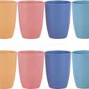 LuckyZone Wheat Straw Unbreakable Cup - 12 oz Reusable Drinking Glasses Sets for Kitchen, Home - Dishwasher Safe Tumbler - BPA Free & Eco-Friendly (12Pcs/6Color)