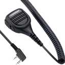 TIDRADIO HM060 Heavy Walkie Talkies Speaker MIC for Two Way Radio Compatible with BAOFENG UV-5R Mini,DM-32,UV-32,5RM,5RH PRO,F8HP PRO,K5Plus,TD-H3PLUS,TD-H3,TD-H8 and All The Radios with Kenwood Port (Black-1)