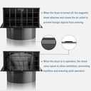 Hon&Guan 4 Inch Dryer Vent Cover Outside with Removable Mesh, Wall Mount Extractor Vent with Rubber Cushioned Non-Return Flap, High Quality Iron Outside Dryer Vent Cover for House (Black)