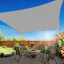 10'x13' Sun Shade Sail, UV Protection Outdoor Shade, Curved Tear Resistant Heavy Duty Sun Shade for Patio Garden, Backyard, Deck, Car Port, Playground, (Grey) (Gray)