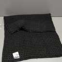 Black Bathroom Rug, Waffle Bath Mat Non Slip Washable Super Absorbent Quick Dry Boho Farmhouse Bathroom Decor, 30"x20" Black (1'8" x 2'6" (Rectangular))