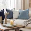 ZWJD Throw Blue Pillow Covers 20x20 inch Set of 2 Chenille Pillow Covers with Elegant Design Soft and Luxurious Decorative Throw Pillows for Couch, Bed, and Home Decor (Light Blue)