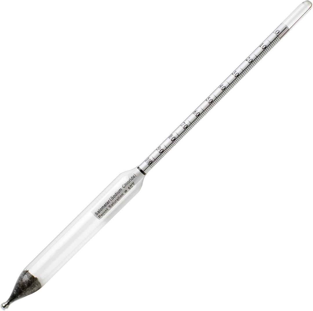 H-B Instrument B61809-0100 Plain-Form Glass Hydrometer, 0 to 26.5% Salt By Weight/0.5% Div