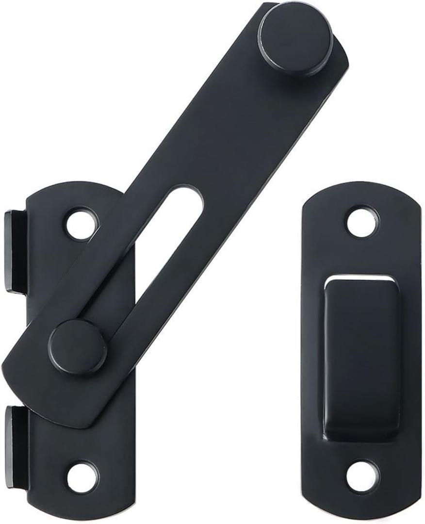 Alise 4 inch Flip Latch Gate Latches, Safety Door Lock for Barn Wood Fence Sliding French Doors,Heavy Duty SUS304 Stainless Steel Gate Hardware Matte Black MS9500-B