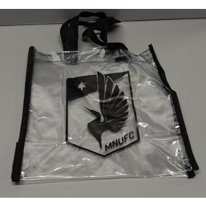 Small Tote Bag, Clear, Black Straps, 10 Pack