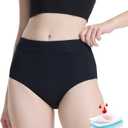 Period Swimwear Leakproof Bikini Bottoms Full Coverage Menstrual Swimsuit for Women Teens Girls (Large, Black)
