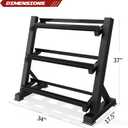 Zlinke 3-Tier Dumbbell Rack Multilevel Weight Storage Organizer for Home Gym, Weight Rack for Dumbbells, Kettlebells,1100LBS Capacity (Rack Only)