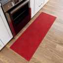 Ottomanson 20" x 59" Ultra-Thin Hallway Runner Rug - Durable Non-Slip Carpet for High-Traffic Areas - Fits Under Doors for Seamless Entry - Ideal for Kitchen, Entryway, Bedroom & Living Room, Red