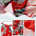 PATPAT Family Hawaiian Matching Outfits Mommy and Me Outfits Caribbean Vacation Summer Tropical Halter Sundresses and Shirts (Red, M)