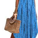 Zeagoo Women's Casual Sundress Summer Maxi Sleeveless V Neck Split Boho Beach Dress Travel Vacation Dress with Pockets (Medium, Zr459)