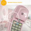 AT&T TRIMLINE 210 Corded Home Phone, No AC Power Required, Improved Easy-wall-mount, Lighted Big Button Keypad, 13 SpeedDial Keys, Last Number Redial, Mute, Flash, Volume Control, Princess Phone, PINK