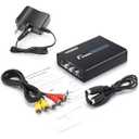 RCA Svideo to HDMI Converter with AV + S-Video Cables, RCA Composite CVBS AV or Svideo + R/L Audio Input to HDTV Output Upscale Converter