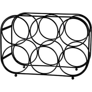 Wine Bottle Storage Rack, Metal Wine Rack, Double-Layer Design, Strong Load-Bearing Capacity, Suitable for Home Bars, Kitchens, Pantry(Black)