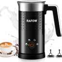 4 in 1 Electric Milk Frother: 10oz/350 mL Large Capacity Electric Milk Steamer for Hot and Cold Milk Froth - Automatic Milk Frother & Warmer for Latte, Cappuccinos, Macchiato, Hot Chocolate (Black)