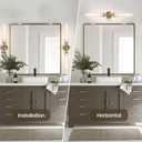 2Pc 30" Knurled Brass 2 Light Wall Sconces, Long Modern Hardwired Bathroom Vanity Light, Frosted Glass Tube Linear Wall Light Fixtures, for Mirror,Bedroom,Living Room,Hallway