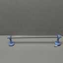 Allied Brass PB-41G-18-FTB Pacific Beach Collection 18 Inch Towel Bar with Grooved Accents, Flat Troll Blue