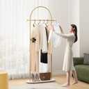 Gold Clothing Rack with Marble Base Heavy Duty Coat Rack for Entryway, Bedroom, Living Room, Boutiques-67''H