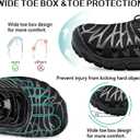 Barefoot Shoes Women Men Hike Comfortable Grounded Lightweight Footwear Non-Slip Sole Wide Toe Box (8-8.5 Women/6-6.5 Men, Black)