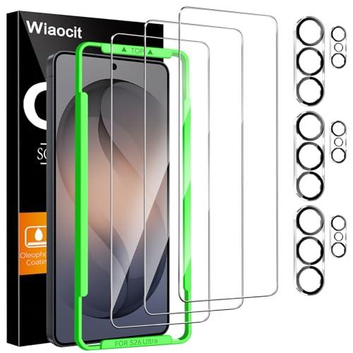 Wiaocit 3 Pack Tempered Glass Screen Protector for Samsung Galaxy S26 Ultra with 3 Pack Camera Lens Protector, 9H Hardness, Bubble Free, Case Friendly Pack Of 2