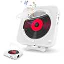 Portable CD Player with Bluetooth, Desktop CD Music Player, Bluetooth CD Player for Desktop with HiFi Sound Speaker, Wall Mountable CD Players Music Player, Support AUX USB (White)