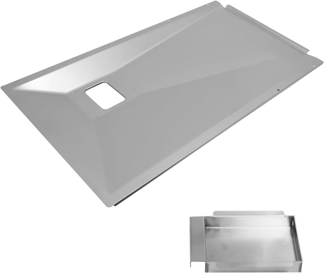 LS'BABQ D010021002 Grease Tray with Catch Pan for Monument Grills 4-Burner 17842 24367 35633 24633 13892 D010012072 Stainless Steel Grills Drip Pan Replacement Parts for Monument 41847NG 13478 25392