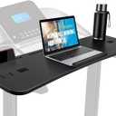 Nnewvante Treadmill Desk Attachment,Bamboo Laptop Holder Stand for Treadmill Workstation Handrail up to 35.5" (Black)
