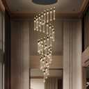 16 Foot High Ceiling Chandeliers for Living Room Entryway 32 Lights LED Lights Pendant Lighting with Dimmable Light Modern Crystal Ceiling Lights Dining Room Foyer Front Door Light, 32 lights Cylindrical