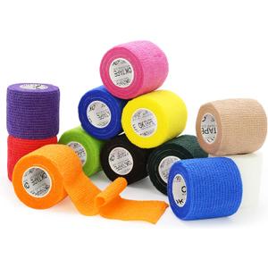 OK TAPE Self Adherent Cohesive Bandages Wrap - 12Packs, 2" x 5 Yards, Non-Woven Self Adhesive Bandage Wrap for Thumb, Finger, Wrist, Ankle, Vet Wrap Bandages Tape (Mixed Colors) OK TAPE Self Adherent Cohesive Bandages Wrap - 12Packs, 2" x 5 Yards, Non-Woven Self Adhesive Bandage Wrap for Thumb, Finger, Wrist, Ankle, Vet Wrap Bandages Tape (Mixed Colors)