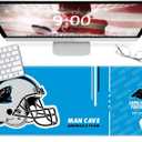 Large Gaming Mouse Pad, Extended Desk Mousepad with Stitched Edges, Football Computer Keyboard Pad,Light Blue Design for Sport Fans, 31.5 x 11.8 in