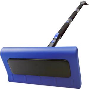 EcoNour 62" Extendable Snow Broom with Ice Scraper | Dual-Function Foam Head for Cars, Trucks & SUVs | Scratch-Free, Lightweight Aluminum Handle | Easy Storage Winter Snow Removal Tool