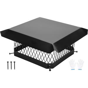 Galvanized Steel Chimney Cap - 13x13 Inch Chimney Cover | Heavy Duty One-Piece Flue Cover with Mesh Storm-Proof Animal Guard | Mesh Chimney Caps for Outside Existing Clay Flue Tile