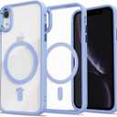 PinLiSheng Magnetic for iPhone XR Case [Anti-Yellowing] [Military Grade Protection] Shockproof Clear Hard Back Slim Case for Men Women - Blue