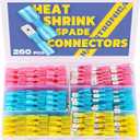 Haisstronica 260PCS Heat Shrink Spade Connectors - Quick Disconnect Female & Male Spade Terminals for Watercraft, Electronics & Automotive (AWG 22-10)