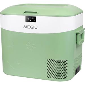Megiu Car Fridge Portable 12 Volt Refrigerator 23 Quart (22 Liter) Freezer Compressor Cooler 12V/24V DC 110240 V AC for Outdoor, Camping, Travel, Home Use -18~+15 (Green)