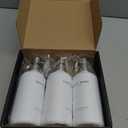 White Shampoo and Conditioner Dispenser Set by Brighter Barns - Shower Dispenser for Bathroom - Refillable Plastic Shampoo Bottle & Stainless Steel Pump - Shampoo Dispenser for Vacation Rental (White)