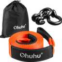 Tow Straps with Shackles, Ohuhu Heavy Duty 3" x 20ft Recovery Strap Kit with Hooks, 31,944 lbs Break Strength, Triple Reinforced Loop & Protective Sleeves, 3/4" D-Ring Shackles for Truck Jeep SUV ATV
