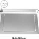 Baking Pan Stainless Steel Set of 2, 12.4"x11" Air Fryer Pan Replacement Tray for Cuisinart TOA-060 and TOA-065 TOA-70 Airfryer Toaster Oven Accessories Parts for Cooking Bread and Broiling, NonStick, 2 Pcs Baking Trays