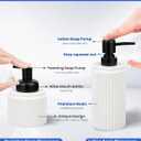 White Bathroom Accessory Set - 6 Pcs: Toothbrush Holder, Lotion & Foaming Soap Dispensers, Qtip Holder, Vanity Tray, Bathroom Tumbler, Countertop Organizer
