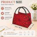 Red Spider Web Reusable Lunch Bag,Gothic Insulated Small Lunch Box for Kids Adult Women,Leakproof Cooler Tote Bags for Student Teacher Work Camping Picnic School