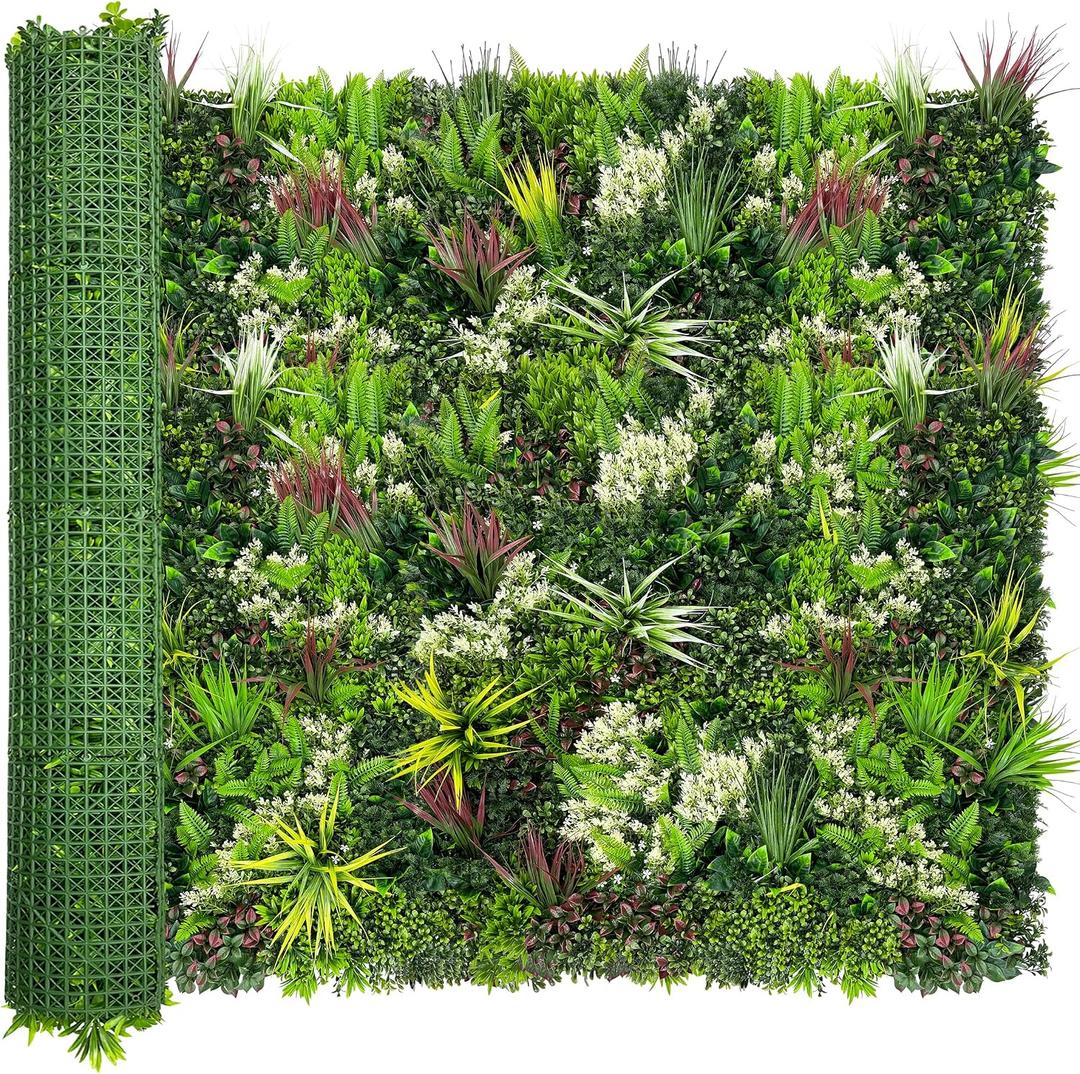 ODTORY Artificial Plant Wall Panels: 60"120" UV-Anti Faux Grass Wall Backdrop Boxwood Ivy Fence Privacy Screen Fake Greenery Leaf Hedge for Outdoor,Indoor,Garden,Backyard and Home Decor
