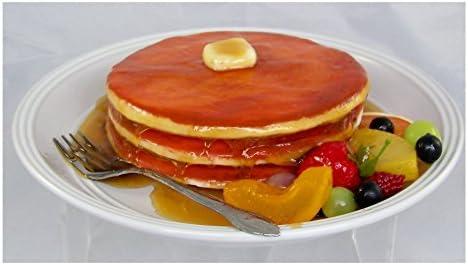 Realistic Food Replicas Delicious Looking Faux Plate of Pancakes with Fruits