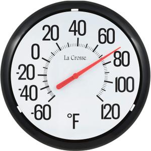 La Crosse 104-134 13.25 Round Indoor/Outdoor Analog Dial Thermometer