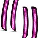 Bestview LED Side Marker Lights for Dodge Charger 2015-2023, Smoked Lens Front&Rear Bumper Turn Signal Lamp Assembly Kit accessories,Pack of 4(Pink Purple)