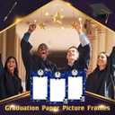 24 Pcs Graduation Frames 4x6 Bulk Class of 2026 Cardboard Paper Picture Frame with Stand for 2026 Congrats Grad DIY Crafts Photo Frame Display School Party Favors(Blue)