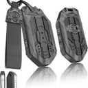 Heavy Car Key Cover Case Protector Compatible with Kia 5 Buttons Smart Key (Black)