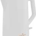 West Bend Timeless Electric Kettle Cordless Serving Features Stainless Steel Interior Boil Dry Protection and Auto Shut Off, 1.5-Liter, White/Gold