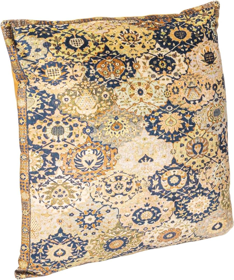Creative Co-Op Cotton Velvet Square Design Pillow, Multicolor