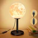Moon Lamp LED Night Light - Dimmable Bedside Lamps Small Modern Bedroom Lamp LED Desk Light with 25 Lighting Modes 3D Printed Realistic Moon Surface - Perfect for Girls Boys Kids Birthday (Gold)